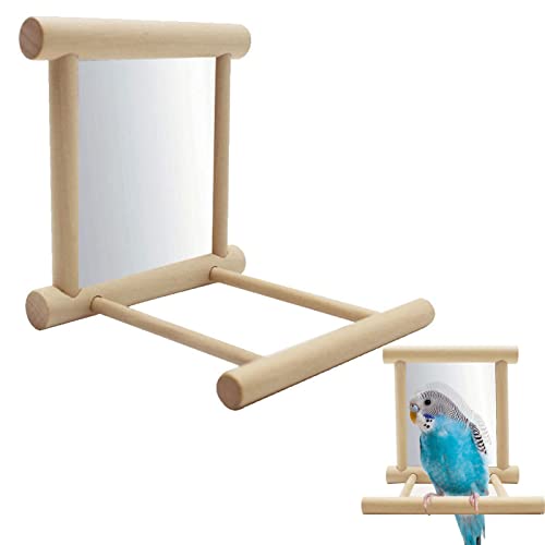 5 Pcs Vogel-Papagei-Spiegel-Spielzeug - Vogelsittich-Spiegel für Käfig - Schaukelspielzeug aus Holz für Aras, Lovebird, Kakadu, Sittich, Conure, Finken, Nymphensittiche, Papageien Yyid von Generic