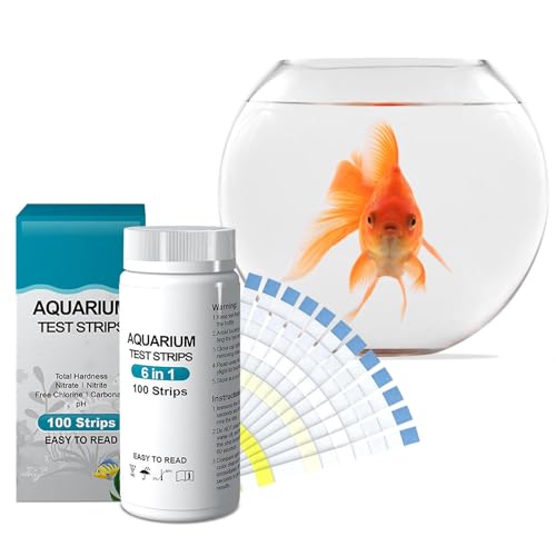 6-in-1-Aquarium-Wassertest-Kit – 100 Stück Aquarium-Teststreifen, Süßwasser-Teststreifen für lebende Fische, Wasserqualitäts-Teststreifen für Aquarium-Schildkrötenbecken von Generic