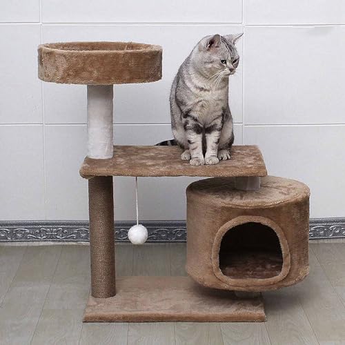 76 cm großer Katzenbaumturm, Katzenkratzbaum mit Sitzstangen, Eigentumswohnung und hängendem Ball, Katzenmöbel, Kätzchenhaus für große Katzen im Innenbereich von Generic