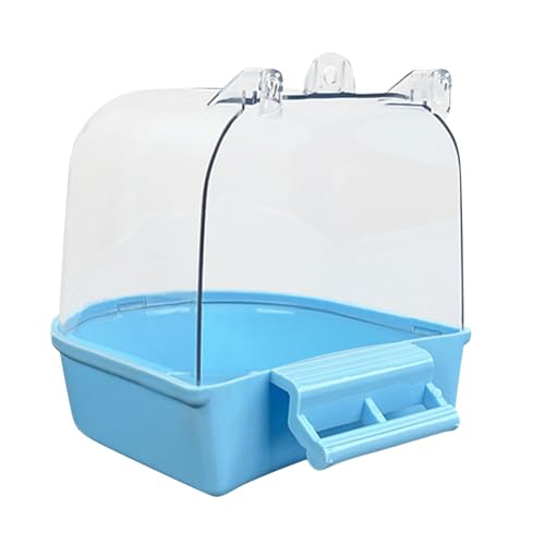 Abgedeckt für Vögel, Bad, Vogeldusche, Vogelkäfig, Wasserspender für Käfig, Kleiner Vogelkäfig, Wellensittichkäfig-Zubehör, Kleiner Wasserspender für Haustiere Mnk110 (Blue, One Size) von Generic