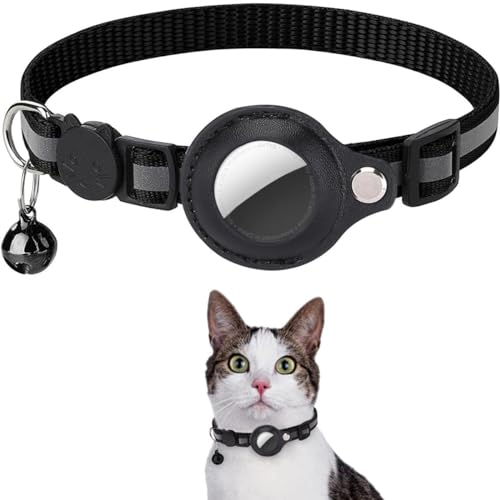 Airtag-Katzenhalsband, kompatibel mit Apple Airtag, Sicherheitsschnalle gegen Würgen für Kätzchen, Katzen und kleine Hunde, GPS, Katzen-Airtag nicht im Lieferumfang enthalten von Generic