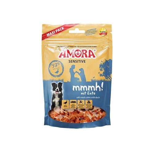 Amora Snack Sensitive mmmh! | 350g Ente | Soft Hundesnack aus frischem Fleisch | Getreidefrei, Ohne Zucker & künstliche Zusätze | Weiche Leckerli für Training, Welpen & Senioren von Generic