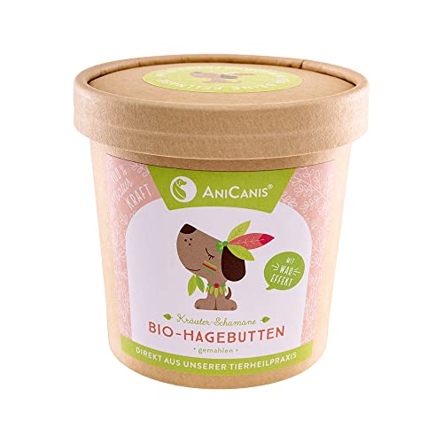 AniCanis Bio Hagebuttenpulver für Hunde & Katzen - gemahlene Hagebutten - Immunsystem & Gelenke - Kräuter Futterzusatz Nahrungsergänzung - 150g von AniCanis