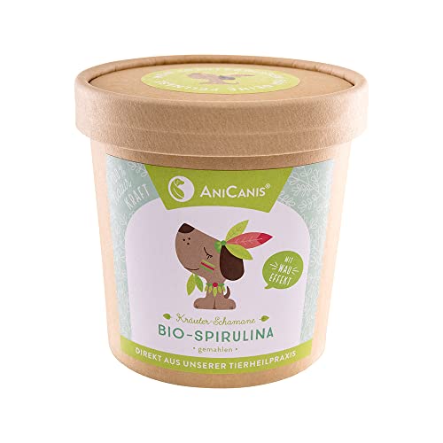 AniCanis Bio Spirulina für Hunde & Katzen - Spirulinapulver Algen Pulver - Immunsystem Darm Haut & Fell - Futterzusatz Nahrungsergänzung - 150g von AniCanis