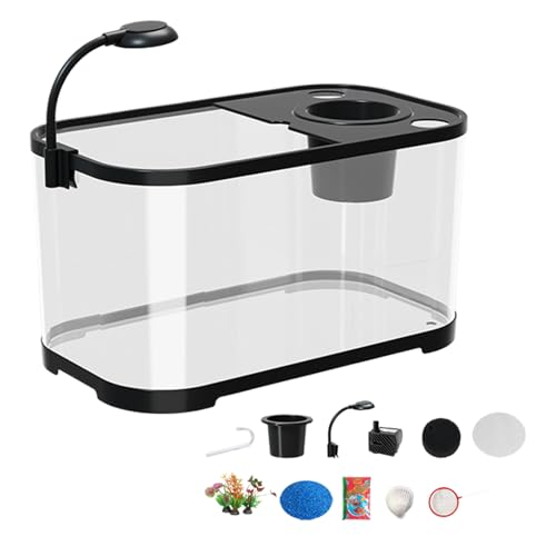 Aquarium Kit Starter - Anfängerfischtank, Desktop -Anfänger Aquarium, Haushaltsfischschale Für Betta Tortoise Design Bietet Dieses Aquarium -Starter -Kit Eine Nahtlose Panoramabelle, Wodurch Aquarium Kit Starter - Anfängerfischtank, Desktop -Anfänger Aquarium, Haushaltsfischschale Für Betta Tortoise Design Bietet Dieses Aquarium -Starter -Kit Eine Nahtlose Panoramabelle, Wodurch von Generic