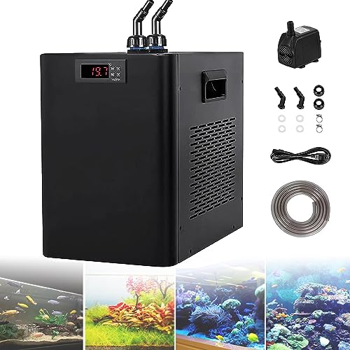 Aquarium-Kühler Wasserkühler Kühler-Wasser Kühlung für Hydrokultur-Aquarien, einfache Temperatureinstellung mit Pumpe/Schlauch, für Hydrokultur, Korallenriff, Süß- und Meerwasser 300 l/79 Ga Aquarium-Kühler Wasserkühler Kühler-Wasser Kühlung für Hydrokultur-Aquarien, einfache Temperatureinstellung mit Pumpe/Schlauch, für Hydrokultur, Korallenriff, Süß- und Meerwasser 300 l/79 Ga von Generic