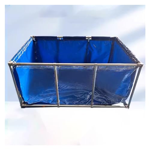 Aquarium-Pool-Teich, Mobile Aquakultur-Reservoirs Mit Klarem Sichtfenster Und Ablassventil, Segeltuch Mit Stahlrahmen, Aquarium | Display-Show-Panzer (Farbe: Marineblau, 2 X 1 X 0,5 M) von Generic