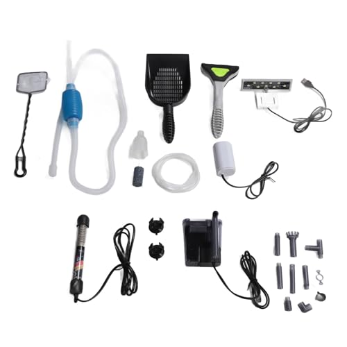 Aquarium-Reinigungswerkzeug-Set, Aquarium-Reinigungswerkzeug-Set, Waschsandfiltration, Clip-Lampe, Effizient für Aquarien (EU-Stecker 220 V) von Generic