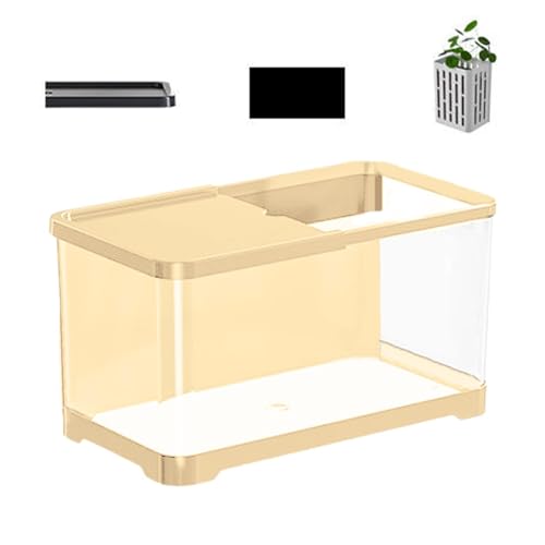 Aquarium-Set – Dekoratives Kleines Aquarium, Kreatives Fischaquarium Mit Korb | Salzwasser-Aquarium-Set, Vielseitiges Aquarium, Vielseitiges Aquarium-Set Mit Pumpe Für Quallen, Guppys, Goldfische von Generic