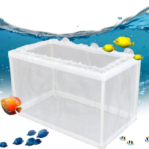 Aquarium-Zuchtbox – Netz-Fischzuchttank, Fischbrutplatz mit Saugnäpfen | Sicheres Isolationsnetz für Guppy-Garnelen, perfekte Lösung für die Fischzucht und die Trennung von Jungfischen im Aquarium von Generic