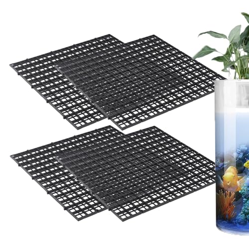 Aquariumabdeckung,Aquariumabdeckung | 4 Stück Gitterplatten-Aquarium-Abdeckhaube – Schildkröten-Aalbereich, Aquarium-Filterplatte, rutschfeste Terrarium-Abdeckung von Generic