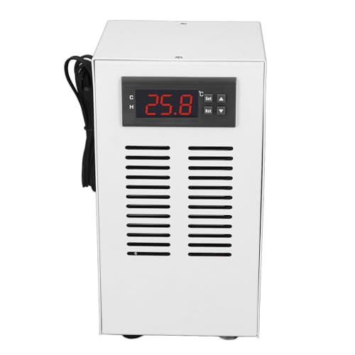 Aquariumkühler, 20 L Wassertank-Kühlsystem AC100–240 V, Einfache Temperaturregelung, Legierter Stahl für Aquarien (EU-Stecker 100-260 V) von Generic
