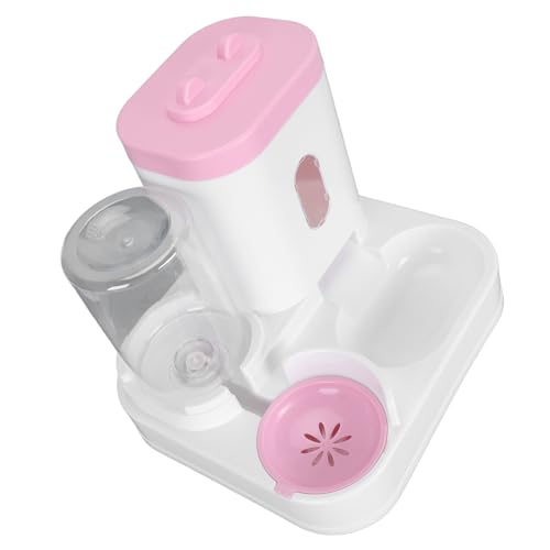 Automatischer Katzentränke-Futterspender, Transparentes Fenster, Tierfutter-Wasserspender 2 in 1 für Hunde (PINK) von Generic