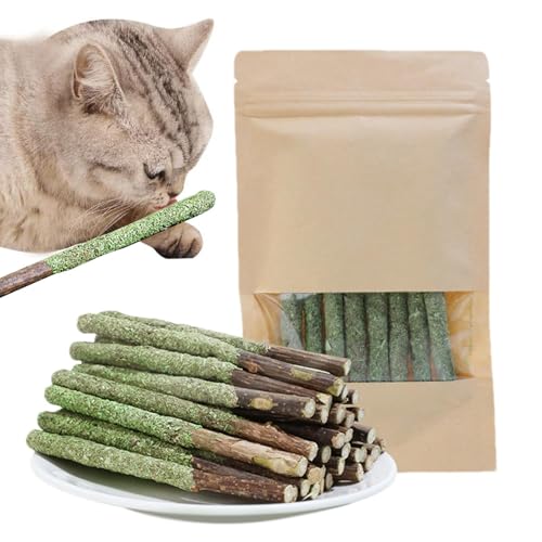 Backenzahnstange Für Katzen – Beißstäbchen Für Katzen, Grasstäbchen Für Kätzchen | Dry Freeze Digestive Natural Teeth Health Kauen Angereichert Mit Katzenminze, 8 Stück Natürliche Inhaltsstoffe Gras von Generic