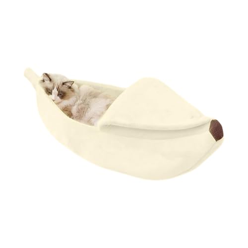 Bananen-Hundebett – Winternest in Bananenform, auffälliges gelbes Haustiernest für Kaninchen, Chinchillas, Frettchen, Hamster und Kätzchen | Weiches und gemütliches Bananenbett für kleine Tiere, süßes von Generic