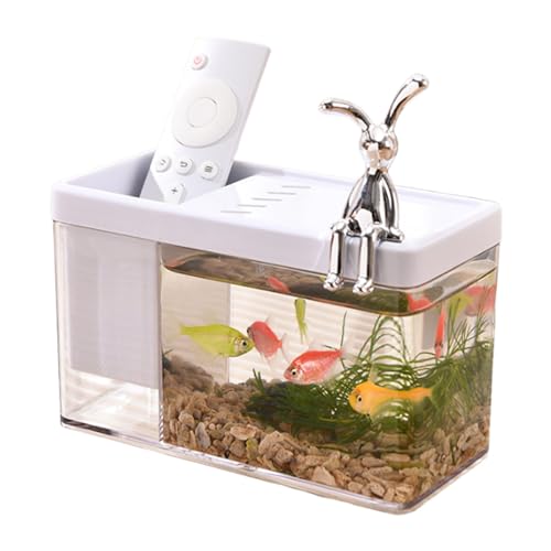 Betta Aquarium - Transparenter -Lebensraumbehälter | Kompakt dekorative Fischtankstifthalter Kombination Leichtes Setup für Garnel Betta Aquarium - Transparenter -Lebensraumbehälter | Kompakt dekorative Fischtankstifthalter Kombination Leichtes Setup für Garnel von Generic
