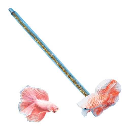 Betta Trainingsstab – Fisch-Trainingsstab | Aquarium-Simulation Betta Zauberstab | Aquarium-Stick-Spielzeug | Aquarium-Dekoration im Kunstharz-Fisch-Design für Anfänger und erfahrene Fischbesitzer von Generic