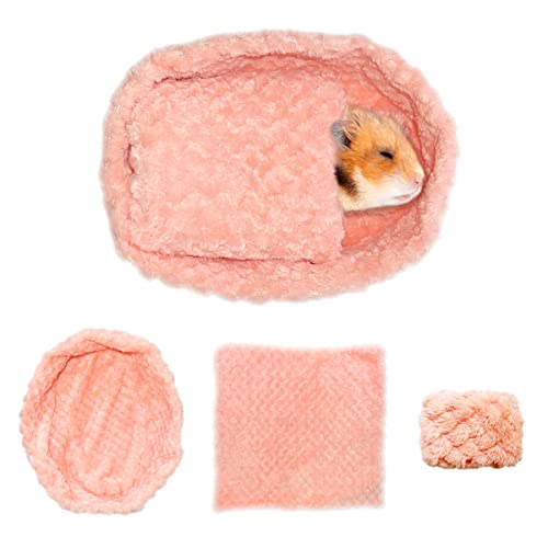 Bettwäsche-Set für Hamster, Meerschweinchen, weiche Baumwolle, warmes Haus, Steppkissen für kleine Tiere, Eichhörnchen, Herrettchen, Chinchilla, Käfigzubehör von Generic