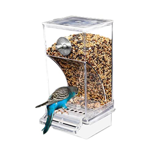 Bird Feeder Transparent Automatic Food Container Käfig Verschüttung Vogelkäfigzubehör für Sittich Canary Cockatiel Finch von Generic