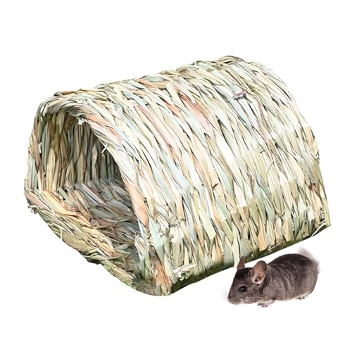 Bunny House Versteckter Kaninchenstall, geräumiger Heutunnel, Kauspielzeug aus Schilf, Haustierbedarf für drinnen und draußen, Igel, Meerschweinchen, kleine Anim von Generic