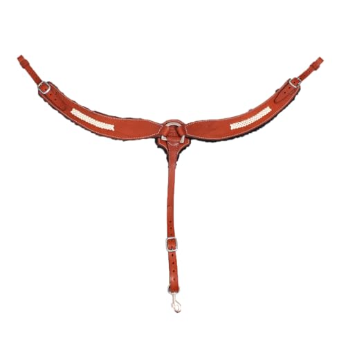 CTK Saddlery Halsband für Pferdebrust, handgefertigt, Leder, Kreuzstich, Braun von CTK SADDLERY