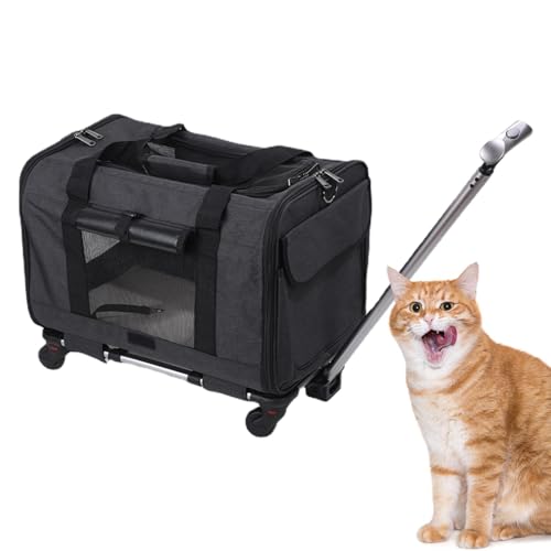 Carrier Airline – Katzen-Reisetransporter, rollender Hundetransporter | Wide Range Pet Bag Hand Pull, Hunde-Zugstangen-Tragetasche mit verbesserter Mobilität für Reisen im Freien, Fluggesellschaften, von Generic