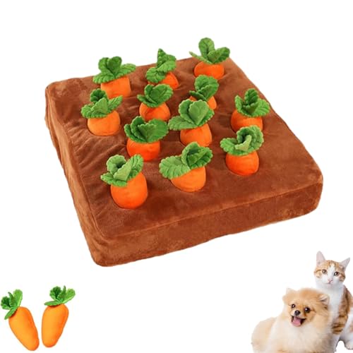 Carrot Patch Katzenspielzeug, Carrot Patch Hundespielzeug, Carrot Patch Schnüffelmatte, Carrot Catnip Katzenspielzeug, Carrot Patch für Hunde, Plüsch-Puzzlespielzeug für Hunde (1pc) von Generic