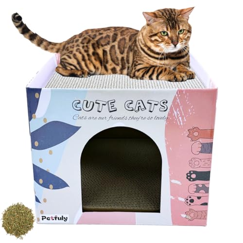 Cat 2 Kratzbett Wellpappe für Indoor Katzen - Kratzpappe Pad Spielzeug mit Katzenminze zum Kratzen & Ausruhen - Langlebiges Recyclingpapier von Generic