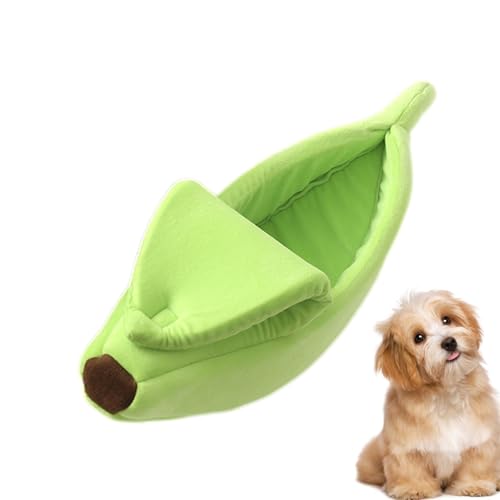 Cat Banana Bed - Pet Warm Banana Shape Bed, Dog Banana Bed for Winter, Yellow Sleep Nest with Half-Open Lid for Rabbits, Ferrets, Chinchillas, and Hamsters von Generic