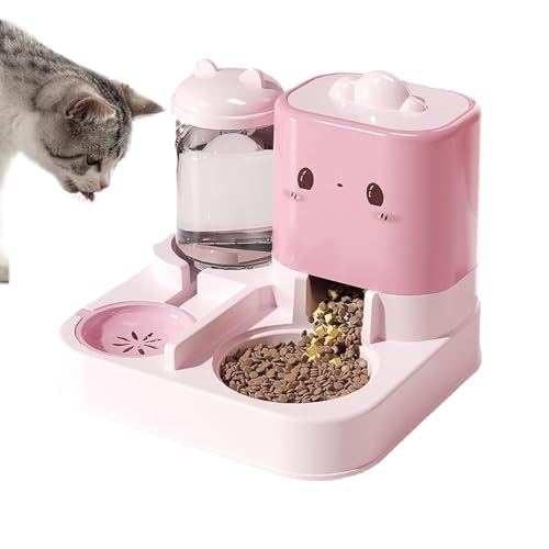 Cat Feeder Automatic, Cat Automatic Feeder | Haustiere Wasser Und Lebensmittelschale - Automatische Katzenwasserer Für Kleine Haustiere Im Innen- Und Verschüttungsfutter Für Trockenfutter von Generic