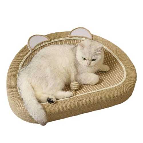 Cat Scratch Lounge – Niedliche Maus-förmige Sisal-Katzenkratzbox mit Ballspielzeug, Katzenkratzbrett, Trainingsspielzeug | Katzenzubehör, Katzenbett für Couch, Teppiche, Sofas, Sisal-Katzenkratzbrett von Generic