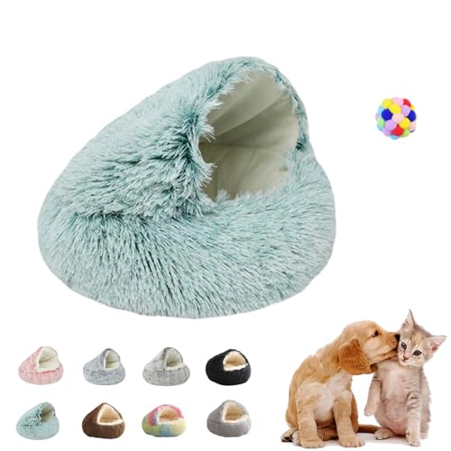 Cat Sleeping Bag, Plüschiges Hundebett,Tiefes Katzennest Mit Oberseite, Weiches Haustierbett Für Hundehütten, Rutschfester Boden (Green (Short-Pile), 31.4 inch / 80cm) von Generic