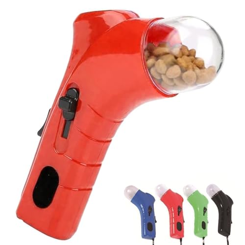 Cat Treat Launcher Gun, Dog Food Catapult, Training Puppy Shooter Feeder, Snack Slinger Dog Cat Treat Launchers, Handheld Pet Feeding Interactive Toys for Pet Exercise Training (Red*1) von Generic