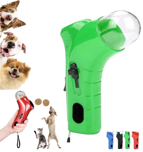 Cat Treat Launcher Gun,Cat Treat Guns Shooter,Dog Food Catapult,Handheld Pet Feeding Toys,Cat and Dog Food Shooter Gun,Handheld Interactive Pet Snack Catapult for Cat Dog Exercise Training (Green) von Generic