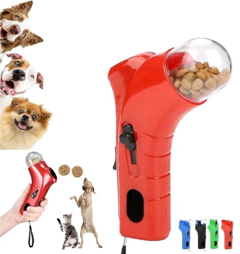 Cat Treat Launcher Gun,Cat Treat Guns Shooter,Dog Food Catapult,Handheld Pet Feeding Toys,Cat and Dog Food Shooter Gun,Handheld Interactive Pet Snack Catapult for Cat Dog Exercise Training (Red) von Generic