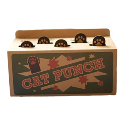 Cat Whack Mole Spiel,Cat Whack Tierspiel | Katzen-Puzzle-Spielzeug,Katzen-Anreicherungsspielzeug, interaktives Box-Mäuse-Fangspiel, lustiges, verschleißfestes interaktives Katzenspielzeug für Kätzchen von Generic