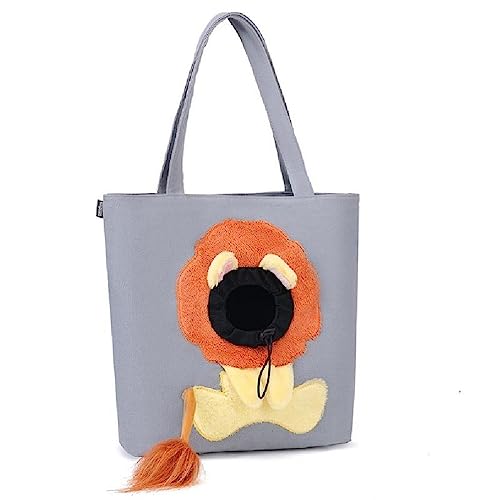 Cat-in-Bag Comfort Carrier für Welpen, atmungsaktiv, Head-out, Schulterträger, Cartoon, Lion-Themed Shoulder Bag Travel Carrier von Generic