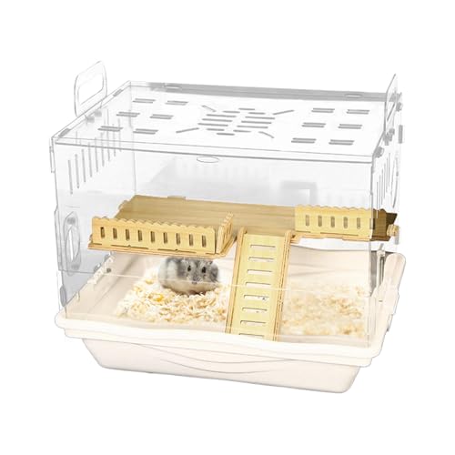 Clear Hamster Cage - Transparenter Haustierbeobachtungskäfig, Haustierlebensraum | Atmungsaktives Hamsterhaus, komfortable Rennmeldung, Haustierkäfig für Familien, kleine Haustierliebhaber, Be von Generic