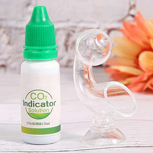 Co2-Indikator, Beurteilung Anhand der Farbe, 15 Ml Test-Saugflüssigkeit, Co2-Tropfenkontrolle mit Saugnapf für Aquarien von Generic