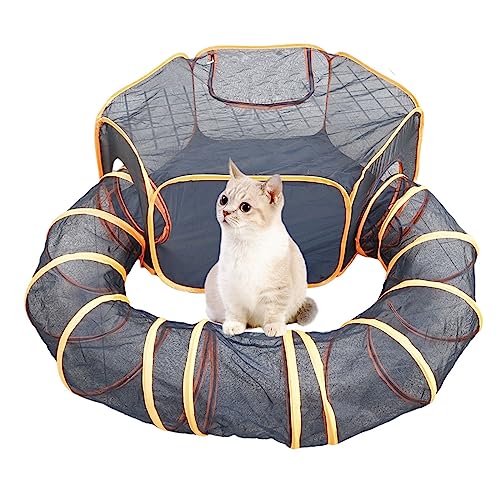 Critter Spielplatz Spaß Surround Tunnel Atmungsaktiv Transparent Offene Spielplatzgehege mit Top Cover Catio Outdoor Katzengehege Catio Outdoor Katzengehege von Generic