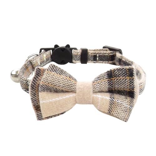 Cute Pet Partner Neues Britisches Katzenhalsband im Gentlemen-Stil mit Schleife, dreieckiges Schal-Halsband-Set Kwk347 (Brown, XS) von Generic