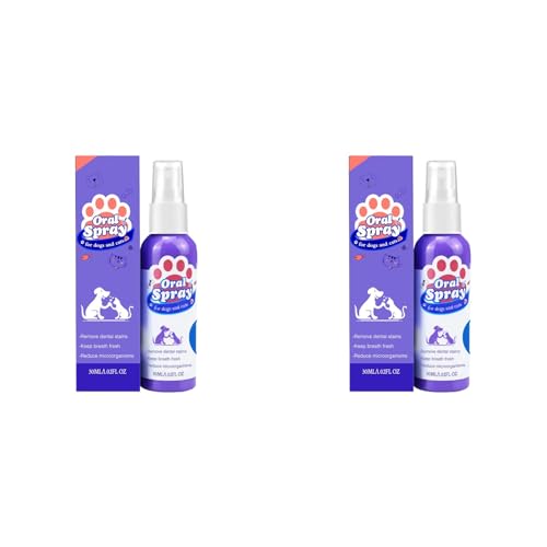 Dentalspray Zahnpflegespray für Hunde Katzen 30ml, Zahnpflege Dental Spray zur Vorbeugung von Zahnstein Zahnreinigung & Zahnsteinentfernung Tooth Cleaning Spray (2PCS,30ML) von Generic