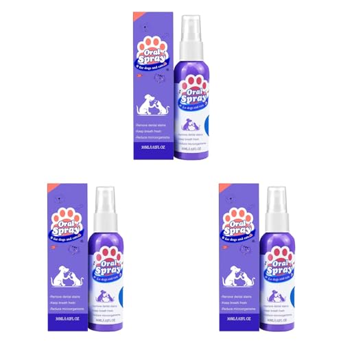 Dentalspray Zahnpflegespray für Hunde Katzen 30ml, Zahnpflege Dental Spray zur Vorbeugung von Zahnstein Zahnreinigung & Zahnsteinentfernung Tooth Cleaning Spray (3PCS,30ML) von Generic