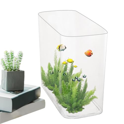 Desktop-Aquarium – transparentes kleines Aquarium, Schildkrötenbecken-Landschaft | Kleines Betta-Aquarium, Desktop-Aquarium, Fischaquarium, dekoratives Betta-Aquarium für Zuhause, Hotel, Restaurant, B von Generic