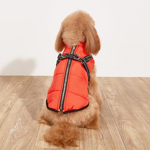 Dog Coat with Harness, Furry King Dog Winter Coat, Furryking 3 In 1 Winter Jacket for Dogs, Furry Dog Jacket with Harness, Dog Jacket for Small Medium Large Dogs, Night Reflection (5XL,Red) von Generic