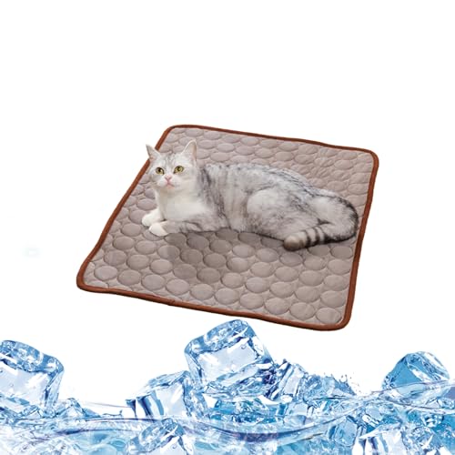 Dog Cooling Mat, Pet Cooling Mat for Dogs and Cats, Washable Pet Ice Silk Sleeping Pad, Dog Cooling Mat Ice Silk Pet Self Cooling Pad Blanket, Sleeping Bed Pad Easy-Fold Pet Cool Mat (Brown,40*30cm) von Generic