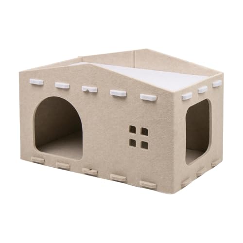 Doppellagiges Katzenbett, 2-lagiges Katzenkratzhaus,Kätzchenhöhlenbetten - Katzenhaus, Katzenbett, Höhle, Kratzfest, Peekaboo Pet Caves, Katzentunnel, Bett für große Katzen von Generic