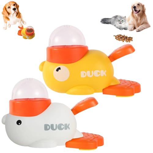 Duck Treat Dispenser, Duck Dog Treat Dispenser, 2-in-1 Dog Interactive Slow Feeder & Puzzle Toy, Anti-Gulping Bowl for Healthy Eating & IQ Training (2pcs) von Generic