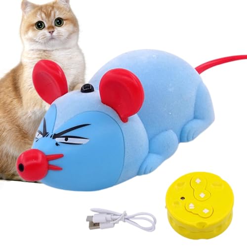 Elektrisches Katzenmausspielzeug – ferngesteuerte Spielzeugmäuse – ferngesteuerte Maus für das Katzentraining | Gag Joke Haustier-Interaktionsspielzeug zur Reduzierung von Langeweile auf der Terrasse von Generic