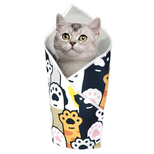 Fabric Wrap Katze - Farbkatze Nagelabschnitte, Katze Pflegebeutel Wrap | Anti -Scratch -Pflege -Wrap, Mehrzweckkatze -Wickel -Pflege, Katzenpflege -Wickel für Medizin Nagelabschneideinlagerung von Generic